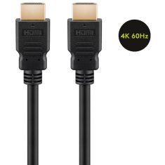 Goobay High Speed HDMI (M/M) 2.0 4K 60Hz 18Gbit/s 1m z Ethernet pozlačen črn kabel