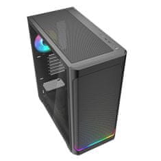 Sharkoon AK4W RGB Strip midiATX okno gaming črno ohišje