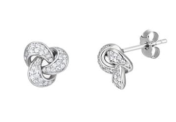 Preciosa Srebrni uhani Vozliček s kubičnim cirkonom Dune Royal Lagoon 5435 00