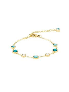 Preciosa Pozlačena jeklena zapestnica s kristalom Preciosa Lagoon Royal Lagoon 7497Y70