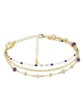 Preciosa Pozlačena srebrna zapestnica z naravnimi kamni Coralia Royal Lagoon 5456Y70