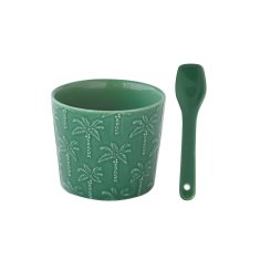 Easy Life Skledica za sladoled + žlička Tropicana 8,5cm / motiv ananasa / porcelan