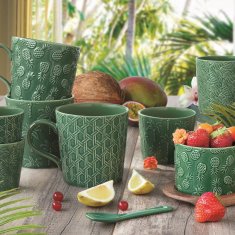 Easy Life Skledica za sladoled + žlička Tropicana 8,5cm / motiv palme / porcelan