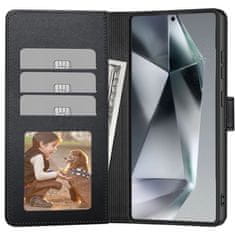 Tech-protect Wallet knjižni ovitek za Samsung Galaxy S25 Edge, črna