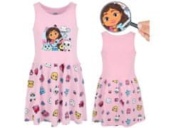 DreamWorks Gabby's Dollhouse Roza BOMBAŽNA obleka z naramnicami, dekliška obleka 100 % BOMBAŽ 98cm