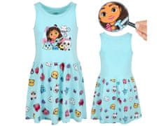 DreamWorks Gabby’s Dollhouse BOMBAŽNA obleka z naramnicami v barvi mete, dekliška obleka, 100 % BOMBAŽ 128cm
