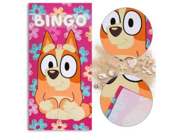 sarcia.eu Bluey Bingo HITRO SUHA brisača za plažo, otroška kopalna brisača iz MIKROVLAKEN 70x140 cm OEKO-TEX