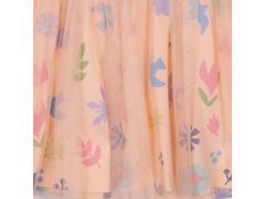 Disney Frozen Anna Elsa Dekliška obleka iz tila s kratkimi rokavi v barvi breskve 110cm