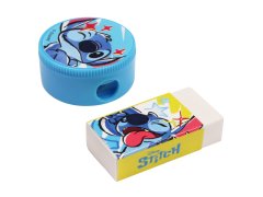 Disney DISNEY Stitch KOMPLET šolskih potrebščin: šilček za svinčnike, šilček za barvice + radirka 