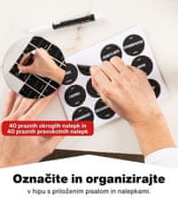 Deco Haus Železni organizator za predal s kozarčki za začimbe - 3-stopenjski organizator za predal s 24 kozarčki za začimbe, 280 etiketami za začimbe, krtačko in lijakom