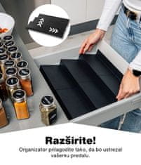 Deco Haus Železni organizator za predal s kozarčki za začimbe - 3-stopenjski organizator za predal s 24 kozarčki za začimbe, 280 etiketami za začimbe, krtačko in lijakom