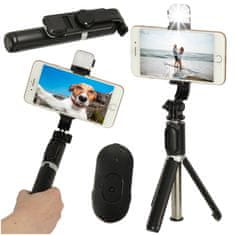Ikonka Aga Palica za selfie luči Črna