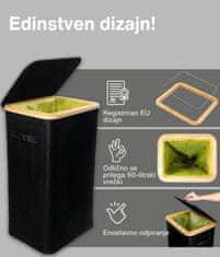 Deco Haus Deco haus Koš za smeti 90L [dodatna notranja vreča] – Stojalo za vrečke za smeti – koš za vrečke za smeti – Koš s pokrovom – Sistem za kuhinjske odpadke – Robustno stojalo za vrečo za smeti – Črn