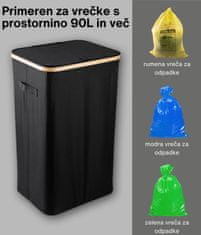 Deco Haus Deco haus Koš za smeti 90L [dodatna notranja vreča] – Stojalo za vrečke za smeti – koš za vrečke za smeti – Koš s pokrovom – Sistem za kuhinjske odpadke – Robustno stojalo za vrečo za smeti – Črn