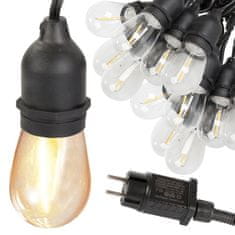 Verkgroup Vrtna LED girlanda z žarnicami 10 x E27 10m IP44