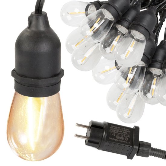 Verkgroup Vrtna LED girlanda z žarnicami 20xE27 20m