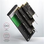 AXAGON Zunanja škatla EEM2-SBC, USB-C 3.2 Gen 2 - M.2 SATA SSD kovinska škatla RAW, brez vijakov
