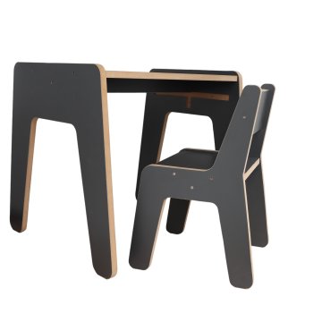 Woody Fashion Kid's Table Set Mini Table Chair Set - Anthracite