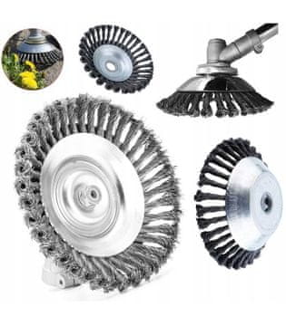 GEKO Glava za kosilnico iz okrogle jeklene žice, 200x25,4 mm