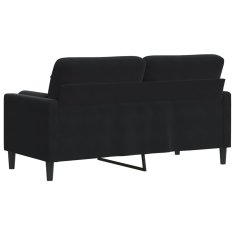 Vidaxl Kavč dvosed z okrasnimi blazinami črn 140 cm žamet