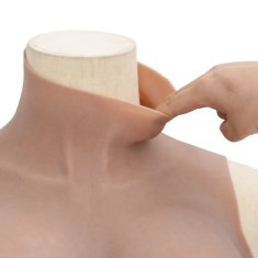Vidaxl Silikonska prsna blazina zagorela H košarica