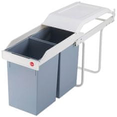 Vidaxl Koš za smeti za omaro Multi-Box Duo vel. L 2x14 L krem