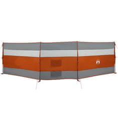 Vidaxl Vetrobran za kampiranje sivo oranžen 508x130 cm vodoodporen