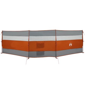 Vidaxl Vetrobran za kampiranje sivo oranžen 508x130 cm vodoodporen