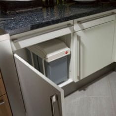 Vidaxl Koš za smeti za omaro Multi-Box Duo vel. L 2x14 L krem