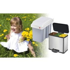 Vidaxl Koš za smeti za omaro Multi-Box Duo vel. L 2x14 L krem