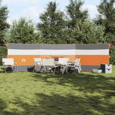 Vidaxl Vetrobran za kampiranje sivo oranžen 508x130 cm vodoodporen