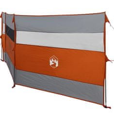 Vidaxl Vetrobran za kampiranje sivo oranžen 508x130 cm vodoodporen