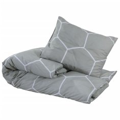 Vidaxl Posteljnina siva 140x200 cm bombaž