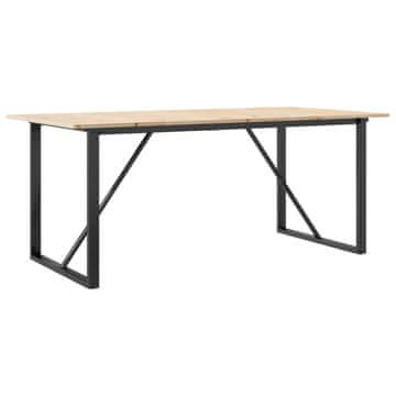 Vidaxl Jedilna miza O okvir 180x90x75 cm trdna borovina jeklo