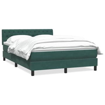 Vidaxl Box spring postelja z vzmetnico temno zelena 160x220 cm žamet