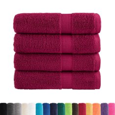Vidaxl Premium brisače SOLUND 4 kosi bordo 70x140 cm 600 g/m2