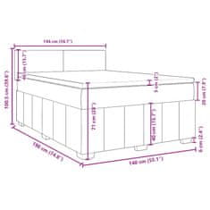Vidaxl Box spring postelja z vzmetnico modra 140x190 cm blago
