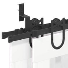 Vidaxl Komplet opreme za drsna vrata 183 cm jeklo črne barve