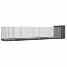 Vidaxl Voliera s podaljškom srebrna 1037x203x216 cm jeklo