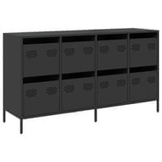 Vidaxl Komoda črna 135x39x73,5 cm hladno valjano jeklo