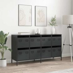 Vidaxl Komoda črna 135x39x73,5 cm hladno valjano jeklo