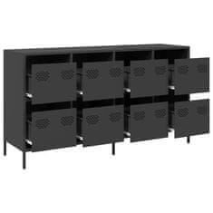 Vidaxl Komoda črna 135x39x73,5 cm hladno valjano jeklo