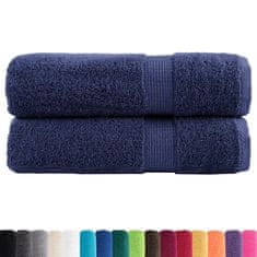Vidaxl Premium kopalne brisače SOLUND 2 kosa modra 100x150 cm 600 g/m2