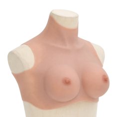 Vidaxl Silikonska prsna blazina naravna D košarica