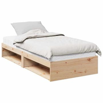 Vidaxl Dnevna postelja z vzmetnico 90x190 cm trdna borovina