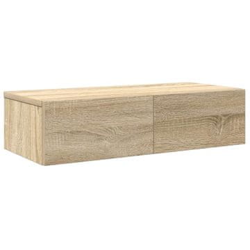 Vidaxl Stenska polica s predali sonoma hrast 60x26,5x15 cm inž. les