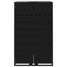 Vidaxl Lopa za smetnjak za 3 smetnjake črna 207x79x117 cm jeklo
