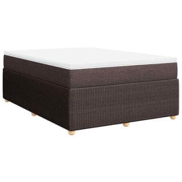 Vidaxl Box spring postelja z vzmetnico temno rjav 140x190 cm blago