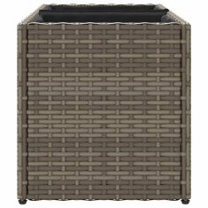 Vidaxl Vrtna korita z 2 loncema 2 kosa siva 72x30x32 cm poli ratan