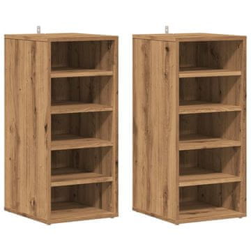Vidaxl Omarica za čevlje 2 kosa artisan hrast 32x35x70 cm inž. les